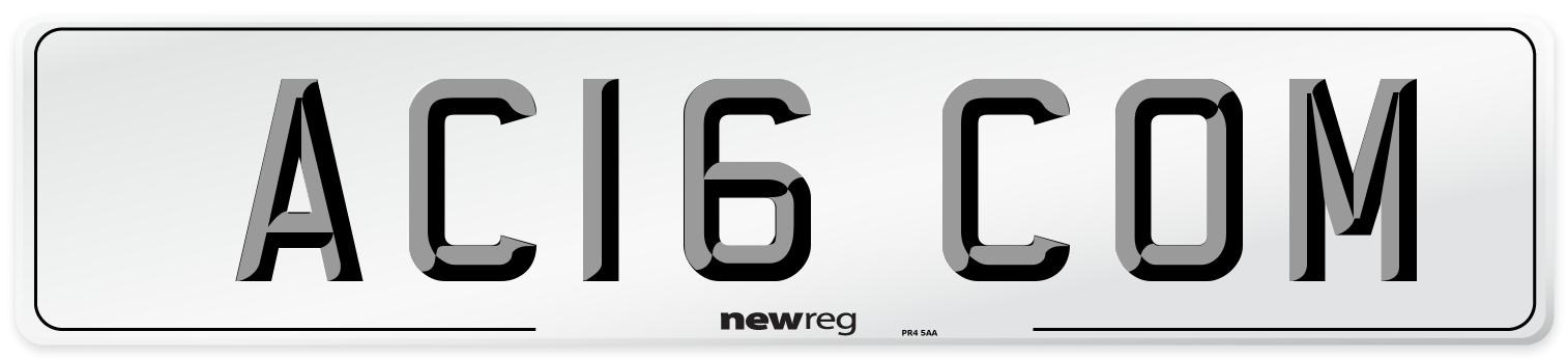 AC16 COM Number Plate from New Reg